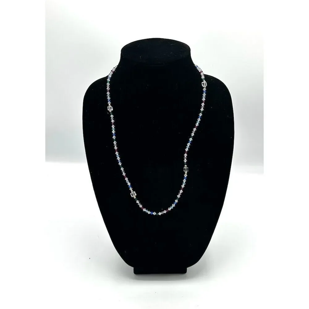 Multicolor Beaded Necklace Gold Tone Closure - Picture 1 of 3